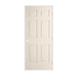 Trimlite 32" x 80" Primed 6-Panel Colonist Molded Hollow Core 4-9/16" Jamb Left Hand Prehung Door with Satin Nickel Hinges Primed