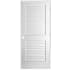 Trimlite 32" W x 84" H Plantation Full Louver Primed Solid Core 7-1/4" Jamb Right Handed Interior Pre Hung Passage Door with Satin Nickel Hinges Primed