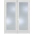 Trimlite 72" by 80" 2 Clear Glass Lite Right Hand Active Ovolo Edge Interior Double French Door with Astragal, Brushed Chrome Hinges and 4-9/16" Door Jamb Primed
