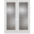 Trimlite 72" by 80" 2 Rain Glass Lite Ovolo Edge Interior Double French Door with Ball Catch, Satin Nickel Hinges and 4-9/16" Door Jamb Primed