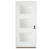 Trimlite 36"W x 80"H Rain 3 Lite Contemporary Left Handed Exterior Prehung Entry Door with Black Hinges, 4-9/16" Door Jamb, and Bronze Sill Primed