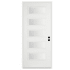 Trimlite 36"W x 80"H Rain 5 Lite Contemporary Left Handed Exterior Prehung Entry Door with Bright Chrome Hinges, 4-9/16" Door Jamb, and Mill Sill Primed