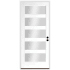 Trimlite 36" W x 80" H Clear 5-Lite Contemporary Left-Hand Inswing Exterior Prehung Entry Door with Black Hinges, 4-9/16" Door Jamb, and Bronze Sill Primed