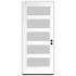 Trimlite 36" W x 80" H Etched 5-Lite Contemporary Left-Hand Inswing Exterior Prehung Entry Door with Bright Chrome Hinges, 6-9/16" Door Jamb, and Bronze Sill Primed