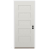 Trimlite 36" W x 80" H 5-Panel Contemporary Left-Hand Inswing Exterior Prehung Entry Door with Satin Nickel Hinges, 6-9/16" Door Jamb, and Bronze Sill Primed