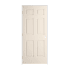 Trimlite 36" x 80" x 1-3/8" Primed 6-Panel Colonist Molded Textured Hollow Core 4-9/16" RH Prehung Door with Satin Nickel Hinges Primed