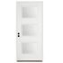 Trimlite 36"W x 80"H Rain 3 Lite Contemporary Right Handed Exterior Prehung Entry Door with Satin Nickel Hinges, 4-9/16" Door Jamb, and Bronze Sill Primed
