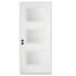 Trimlite 36"W x 80"H Rain 3 Lite Contemporary Right Handed Exterior Prehung Entry Door with Black Hinges, 6-9/16" Door Jamb, and Mill Sill Primed