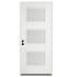 Trimlite 36"W x 80"H Etched 3 Lite Contemporary Right Handed Exterior Prehung Entry Door with Satin Nickel Hinges, 6-9/16" Door Jamb, and Bronze Sill Primed