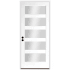 Trimlite 36" W x 80" H Clear 5-Lite Contemporary Right-Hand Inswing Exterior Prehung Entry Door with Oil Rubbed Bronze Hinges, 6-9/16" Door Jamb, and Bronze Sill Primed