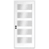 Trimlite 36" W x 80" H Clear 5-Lite Contemporary Right-Hand Inswing Exterior Prehung Entry Door with Satin Nickel Hinges, 6-9/16" Door Jamb, and Mill Sill Primed