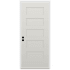 Trimlite 36" W x 80" H 5-Panel Contemporary Right-Hand Inswing Exterior Prehung Entry Door with Satin Nickel Hinges, 4-9/16" Door Jamb, and Mill Sill Primed