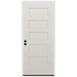 Trimlite 36" W x 80" H 5-Panel Contemporary Right-Hand Inswing Exterior Prehung Entry Door with Satin Nickel Hinges, 6-9/16" Door Jamb, and Bronze Sill Primed