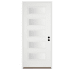 Trimlite 36"W x 96"H Rain 5 Lite Contemporary Left Handed Exterior Prehung Entry Door with Black Hinges, 6-9/16" Door Jamb, and Bronze Sill Primed