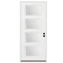 Trimlite 36"W x 96"H Rain 4 Lite Contemporary Left Handed Exterior Prehung Entry Door with Black Hinges, 6-9/16" Door Jamb, and Bronze Sill Primed