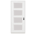 Trimlite 36"W x 96"H Etched 4 Lite Contemporary Left Handed Exterior Prehung Entry Door with Black Hinges, 4-9/16" Door Jamb, and Mill Sill Primed