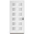 Trimlite 36" W x 96" H Clear 6-Lite Contemporary Left-Hand Inswing Exterior Prehung Entry Door with Bright Chrome Hinges, 6-9/16" Door Jamb, and Bronze Sill Primed