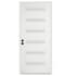 Trimlite 36"W x 96"H Etched 6 Lite Contemporary Right Handed Exterior Prehung Entry Door with Satin Nickel Hinges, 6-9/16" Door Jamb, and Mill Sill Primed
