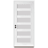Trimlite 36" W x 96" H Etched 6-Lite Contemporary Right-Hand Inswing Exterior Prehung Entry Door with Satin Nickel Hinges, 4-9/16" Door Jamb, and Bronze Sill Primed