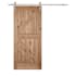Trimlite 42" x 84" Unfinished Notty Alder Batten and Ledged British Brace Barn Door with Barn Door Hardware Kit Knotty Alder