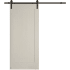 Trimlite 48" by 84" Plank Interior Barn Door with Track and Hardware Primed with Matte Black