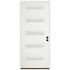 Trimlite 36"W x 80"H Etched 5 Lite Contemporary Left Handed Exterior Prehung Entry Door with Satin Nickel Hinges, 4-9/16" Door Jamb, and Bronze Sill Primed