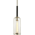 Troy Lighting Aeon Single Light 5-1/2" Wide Mini Pendant with Clear Glass Cylinder Shade Carbide Black / Polished Nickel