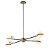 Troy Lighting Ace 4 Light Chandelier Textured Bronze and Brushed Brass