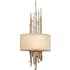 Troy Lighting Adirondack 2 Light ADA Compliant Flush Mount Wall Sconce with Fabric Shade Silver Leaf Finish