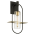 Troy Lighting Smyth Single Light 22" Tall Outdoor Wall Sconce with Clear Glass Cylinder Shade Dark Bronze / Brushed Brass