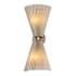 Troy Lighting Dell 2 Light 21" Tall Wall Sconce with Pleated Faux Silk Shades Patina Brass