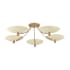 Troy Lighting Wolfe 5 Light 60" Wide Semi-Flush Ceiling Fixture with Metal Shades Patina Brass / Soft Sand