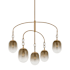 Troy Lighting Harvey 5 Light 42" Wide Chandelier with Ombre Topaz Glass Shades Patina Brass
