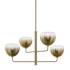 Troy Lighting August 4 Light 34" Wide Chandelier with Bronze Ombre Plated Glass Shades Patina Brass