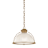 Troy Lighting Glint 16" Wide Pendant with Holophane Glass Shade Patina Brass