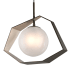 Troy Lighting Origami Single Light 26" Wide 2700K LED Pendant with Frosted Glass Shade Graphite / Silver Leaf
