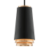 Troy Lighting Fahrenheit Single Light 8" Wide 2700K LED Pendant with Black and Gold Shade Textured Black / Gold Leaf