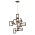 Troy Lighting Enigma 9 Light 47" Wide Abstract Chandelier Bronze / Polished Stainless Steel
