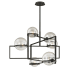 Troy Lighting Elliot 6 Light 30" Wide Chandelier with Clear Glass Globe Shades Textured Black