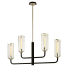 Troy Lighting Aeon 4 Light 43" Wide Chandelier with Clear Glass Cylinder Shades Carbide Black / Polished Nickel