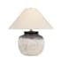 Troy Lighting Unearthed 23" Tall Vase Table Lamp with Linen Shade Patina Brass / Ceramic Flamed White