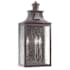 Troy Lighting Newton 3 Light 24" Tall Outdoor Wall Sconce with Seedy Glass Soft Off Black