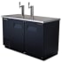 True 59 Inch Wide 2 Keg Direct Draw Beer Dispenser Stainless Steel / Black