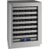 U-Line 24 Inch Wide 49 Bottle Capacity Built-In or Free Standing Wine Cooler with Lock and Right Hinging Stainless Steel Glass