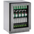 U-Line 24 Inch Wide 4.9 Cu. Ft. Compact Refrigerator with Digital Touch Controls and Convection Cooling Panel Ready Glass