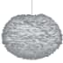 UMAGE Eos 26" Feather Pendant in Light Grey Light Grey with Black Canopy