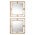 Uttermost Allick 18" W x 18" H Square Framed Bathroom Mirror Antiqued Gold