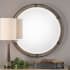 Uttermost Carrizo 36" Diameter Circular Framed Bathroom Mirror Rustic Bronze