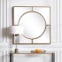 Uttermost Stanford 48" W x 48" H Square Wood Framed Bathroom Mirror Brushed Gold