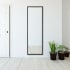 Uttermost Serna 24" W x 72-1/4" H Rectangular Framed Bathroom Mirror Satin Black